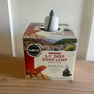 New Thrive 5.5" Deep Dome Lamp Reptile Basking Ceramic Socket 6Ft Cord